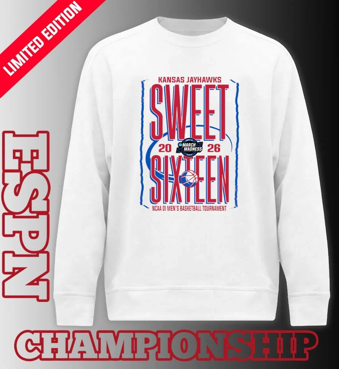 Official Kansas Jayhawks Sweet Sixteen 2026 NCAA DI Men’s Basketball Tournament T-Shirt