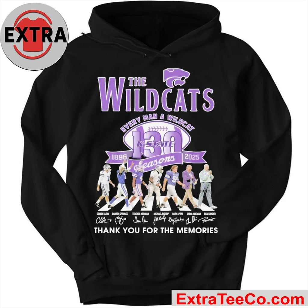 Official Kansas State Wildcats Every Man A Wildcat 1895 2025 Signature Thank You For The Memories Logo T-Shirt