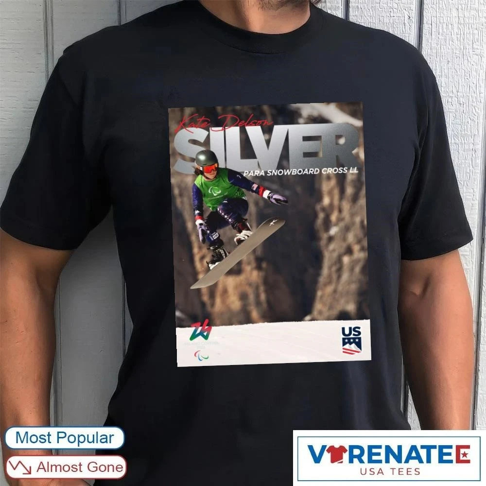 Official Kate Delson 2026 Para Snowboard Cross LL Silver Medal Poster T-Shirt
