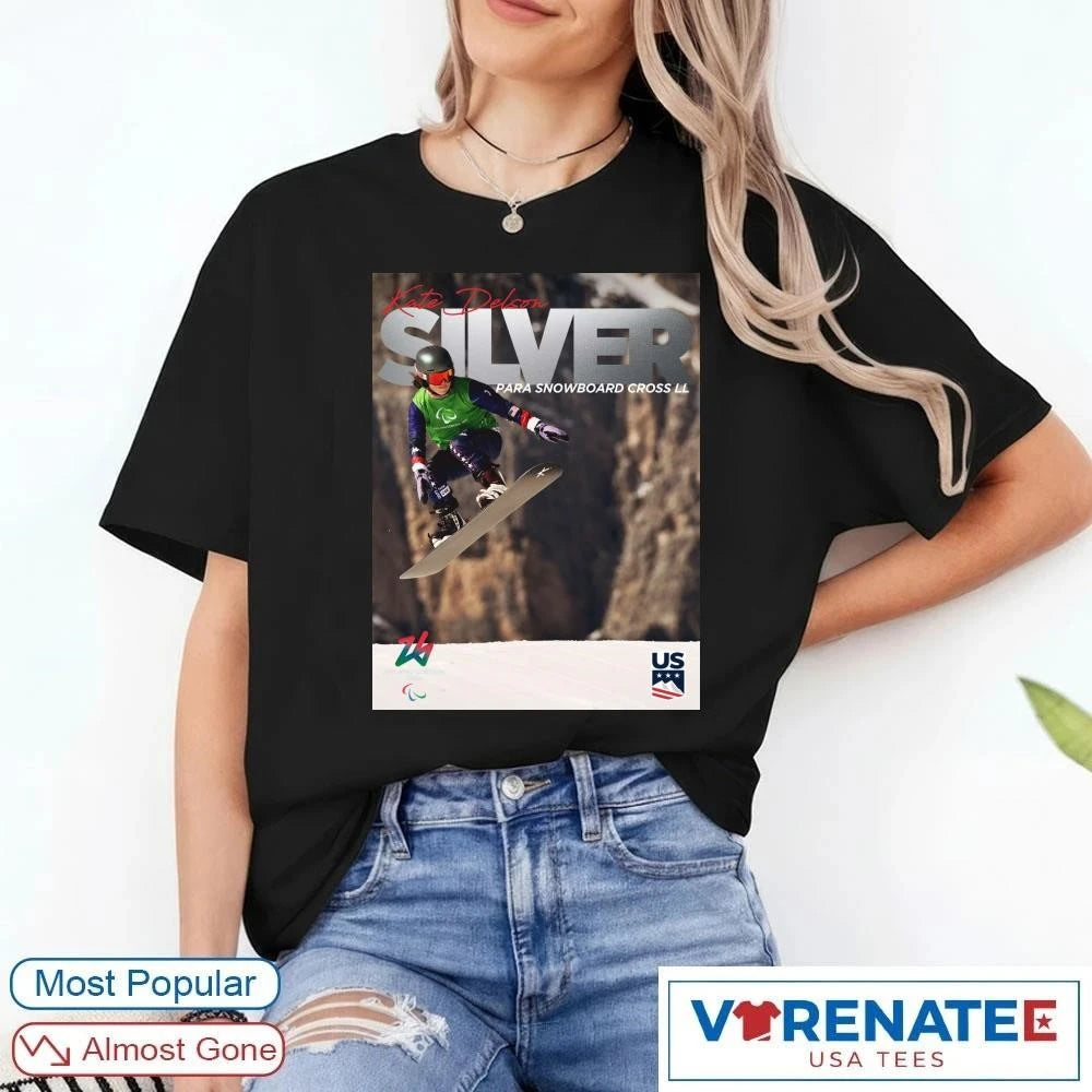 Official Kate Delson 2026 Para Snowboard Cross LL Silver Medal Poster T-Shirt