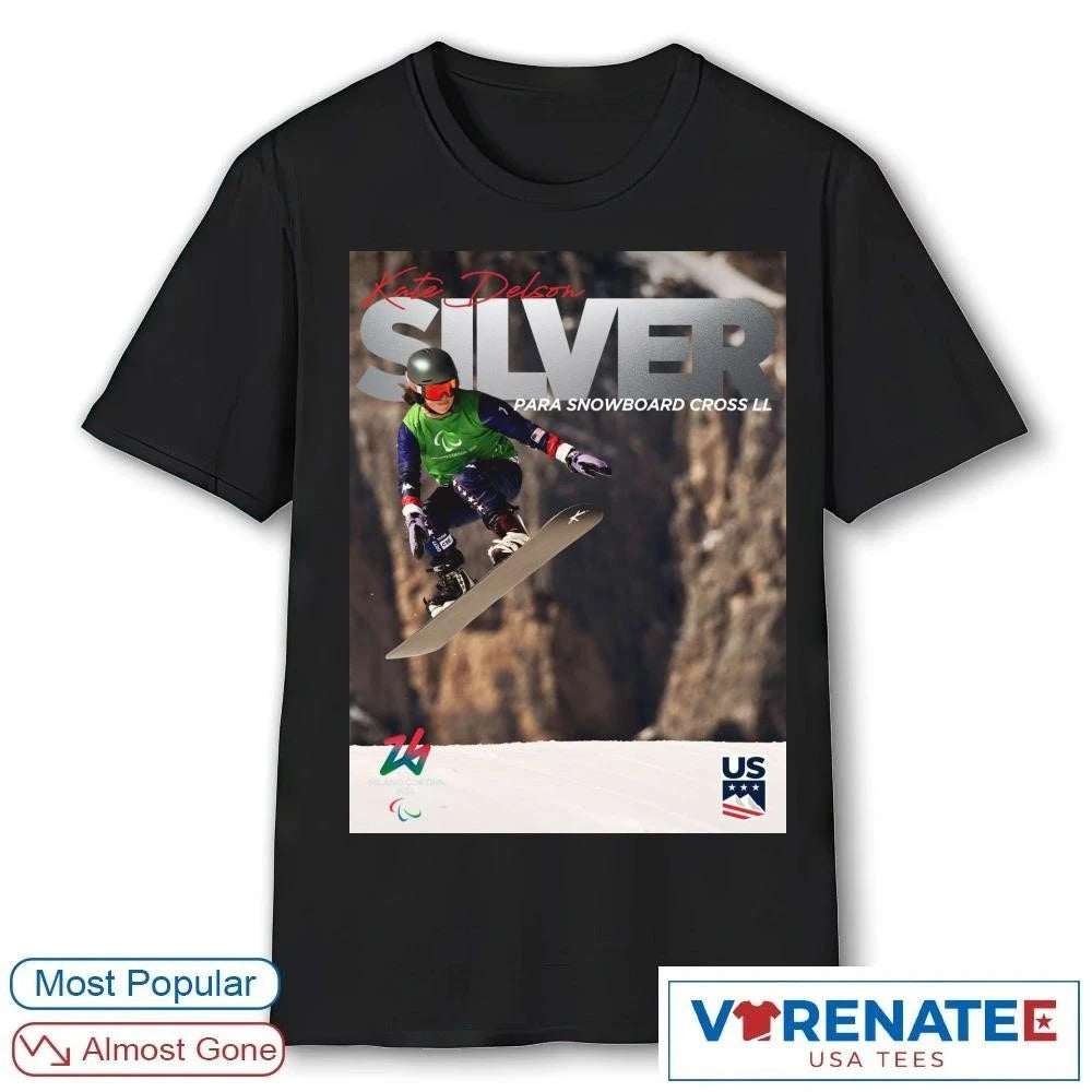 Official Kate Delson 2026 Para Snowboard Cross LL Silver Medal Poster T-Shirt