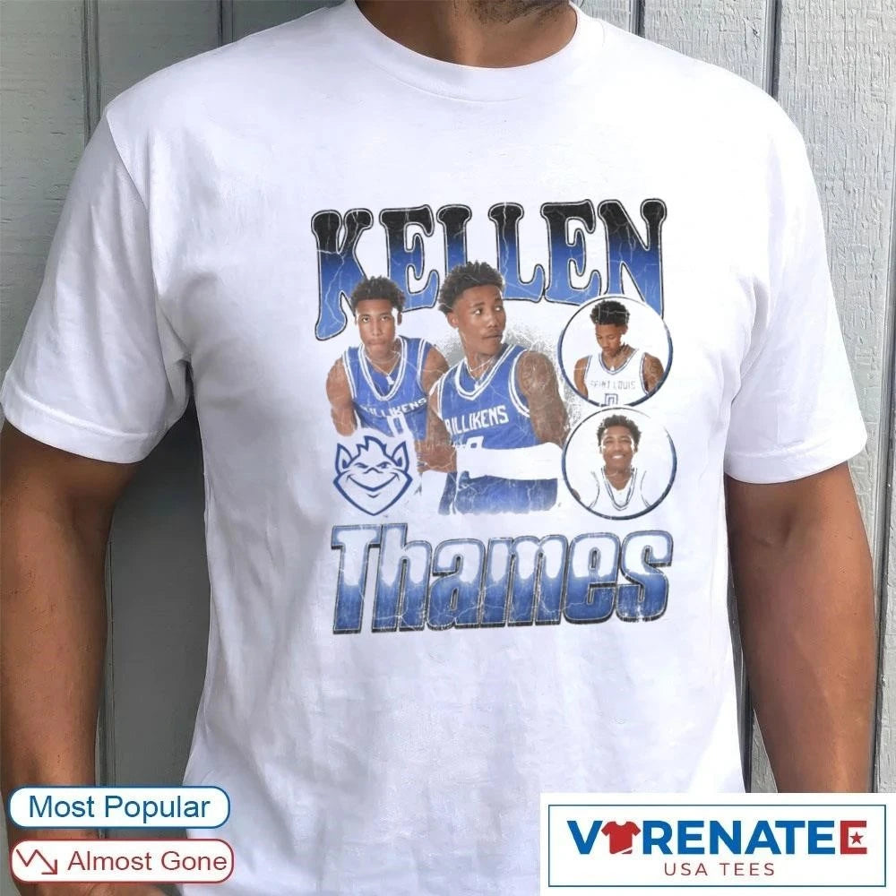 Official Kellen Thames Saint Louis Billikens Retro 90S T-Shirt