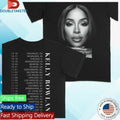 Official Kelly Rowland Big Head Photo Tour 2025 Black &amp; White Shirts