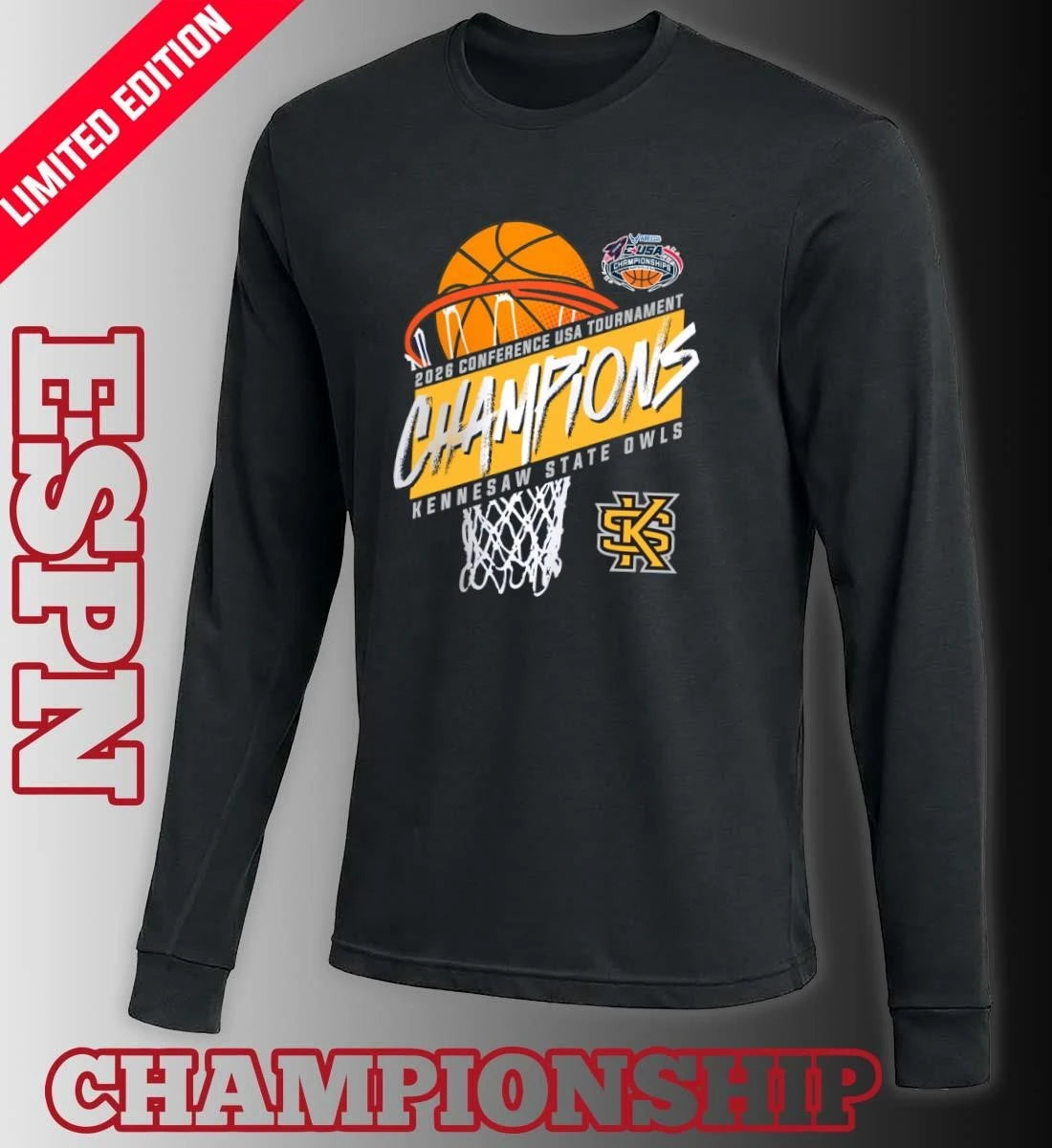 Official Kennesaw State Men’s Basketball Conference USA Tournament Champions 2026 T-Shirt