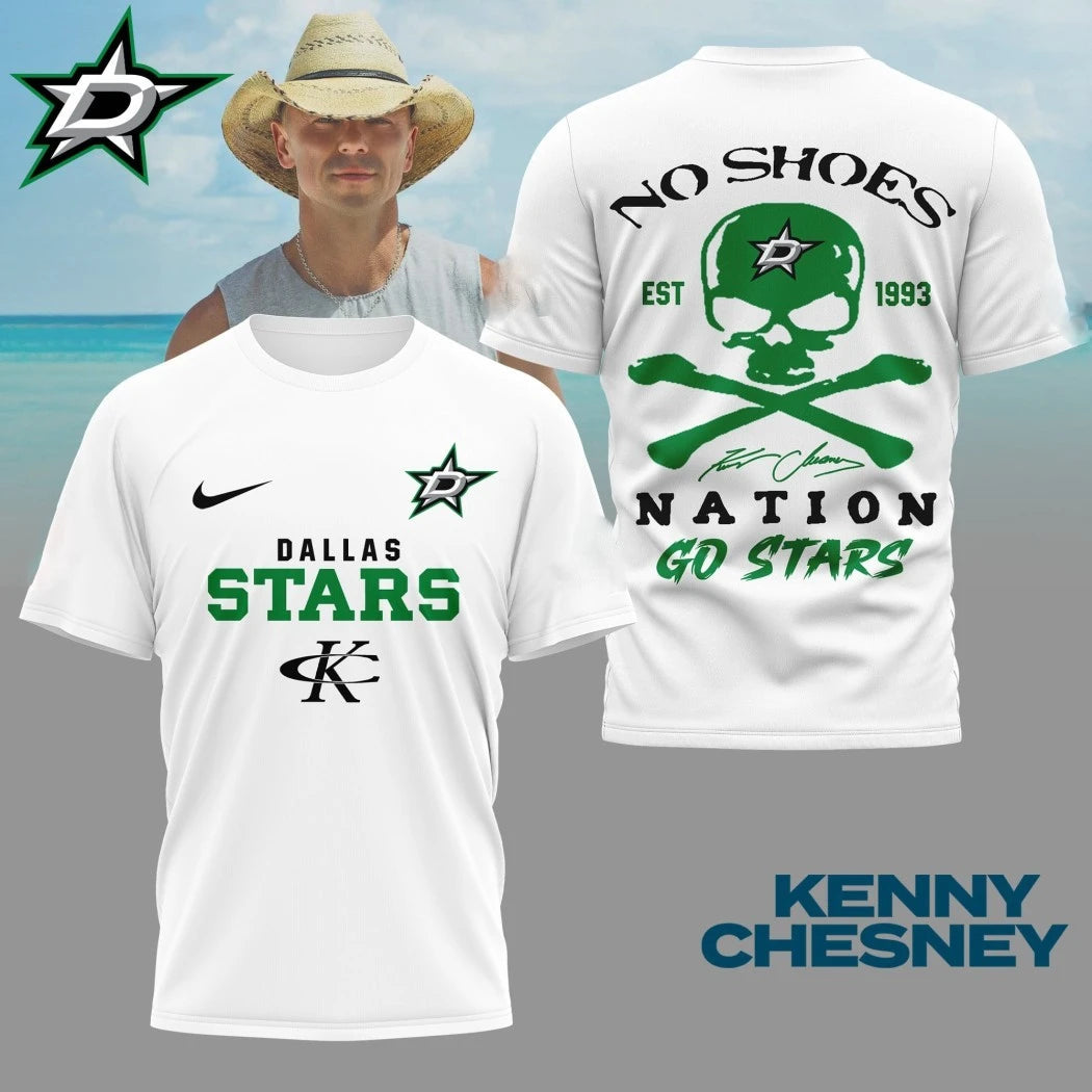 Official Kenny Chesney No Shoes Nation t-shirt with Dallas Stars logo