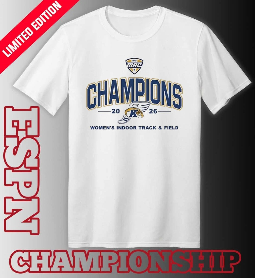 Official Kent State Golden Flashes 2026 MAC Women’s Indoor Track &amp; Field Champions T-Shirt