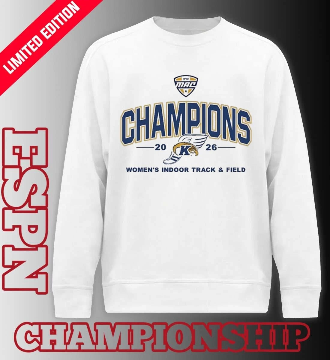 Official Kent State Golden Flashes 2026 MAC Women’s Indoor Track &amp; Field Champions T-Shirt