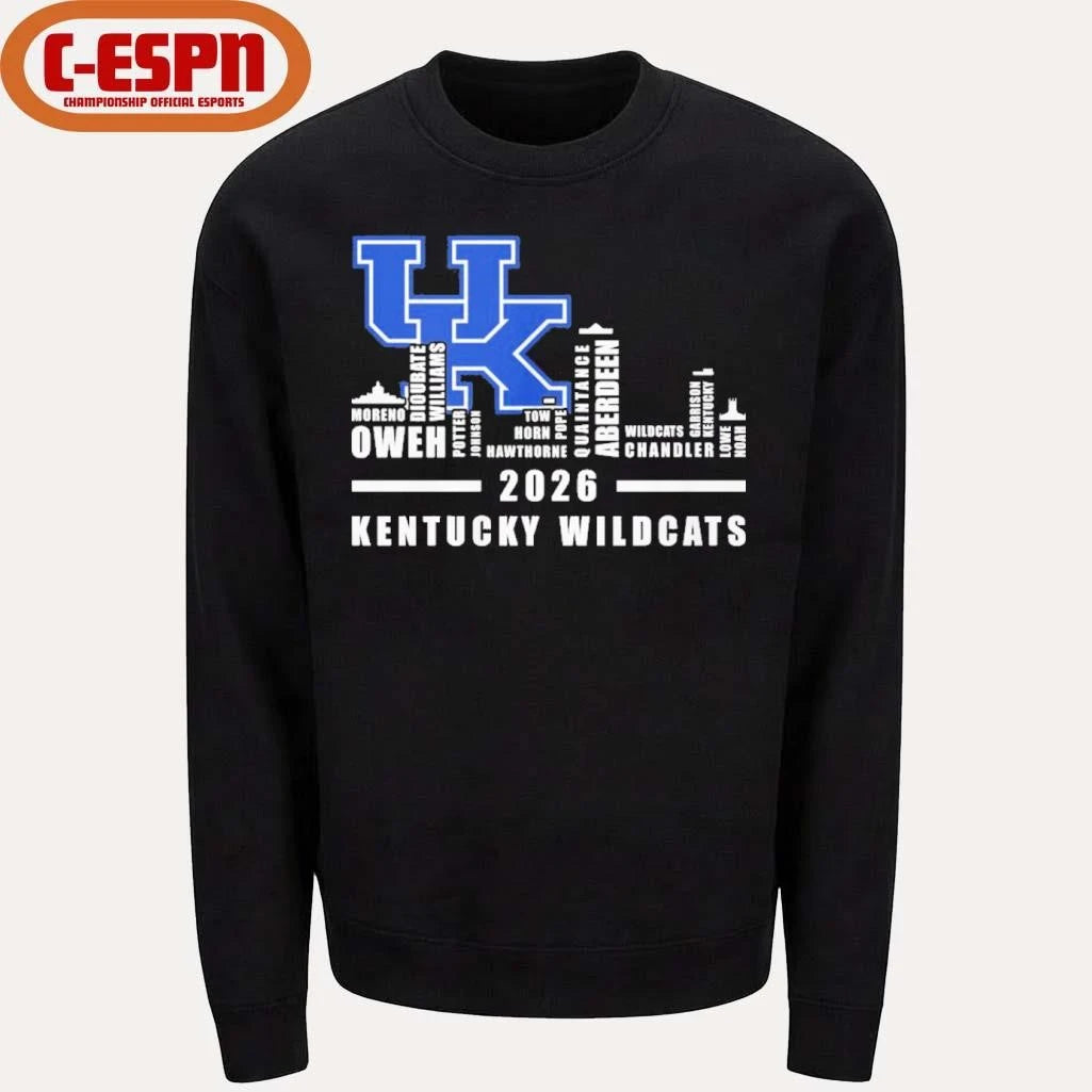 Official Kentucky Basketball Skyline Player Names 2026 Shirt