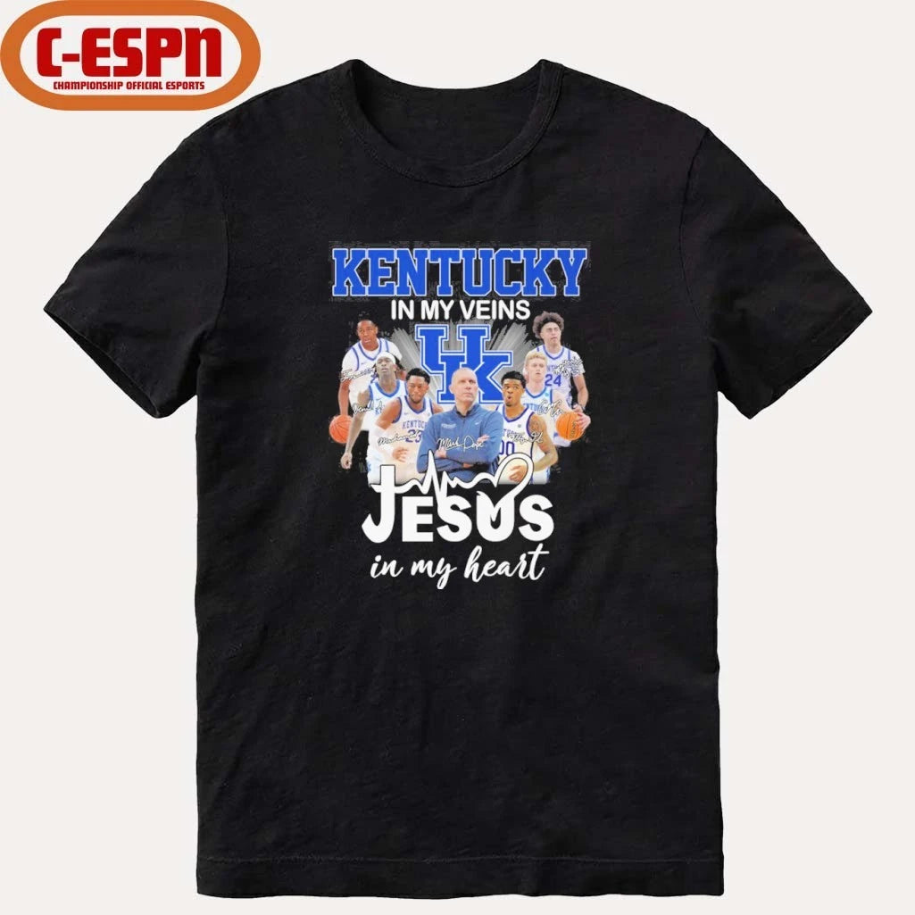 Official Kentucky Jayhawks Basketball In My Veins Jesus In My Heart Shirt