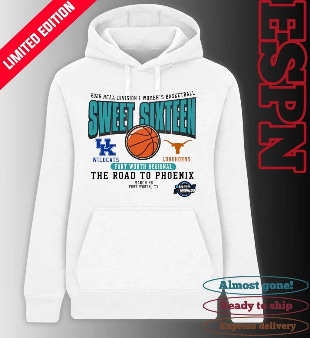 Official Kentucky Vs Texas 2026 NCAA DI Women’s Basketball Sweet Sixteen T-Shirt