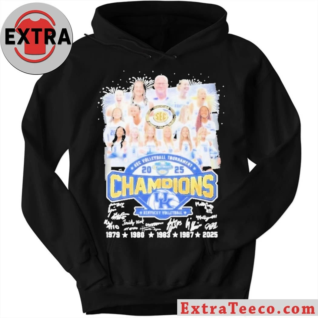 Official Kentucky Wildcats SEC Women’s Volleyball Champions Signature 2025 T-Shirt