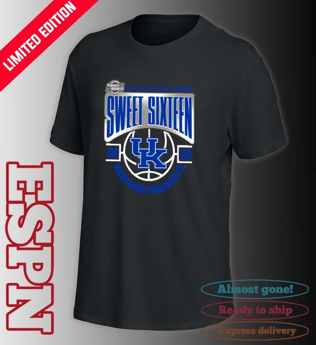 Official Kentucky Wildcats Sweet 16 NCAA DI Men’s Basketball Tournament March Madness 2026 T-Shirt