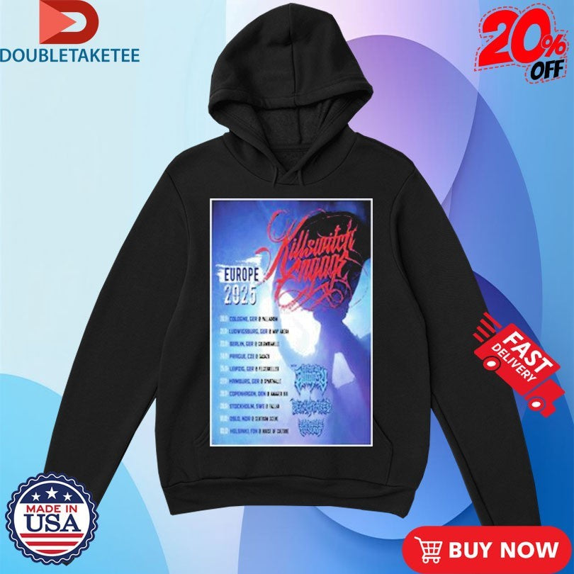 Official Killswitch Engage Europe 2025 Tour Shirts