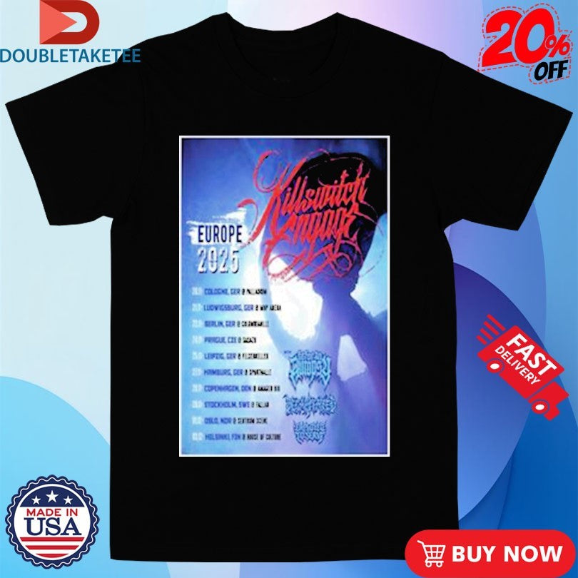 Official Killswitch Engage Europe 2025 Tour Shirts