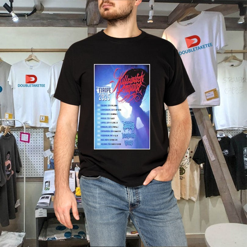 Official Killswitch Engage Europe 2025 Tour Shirts