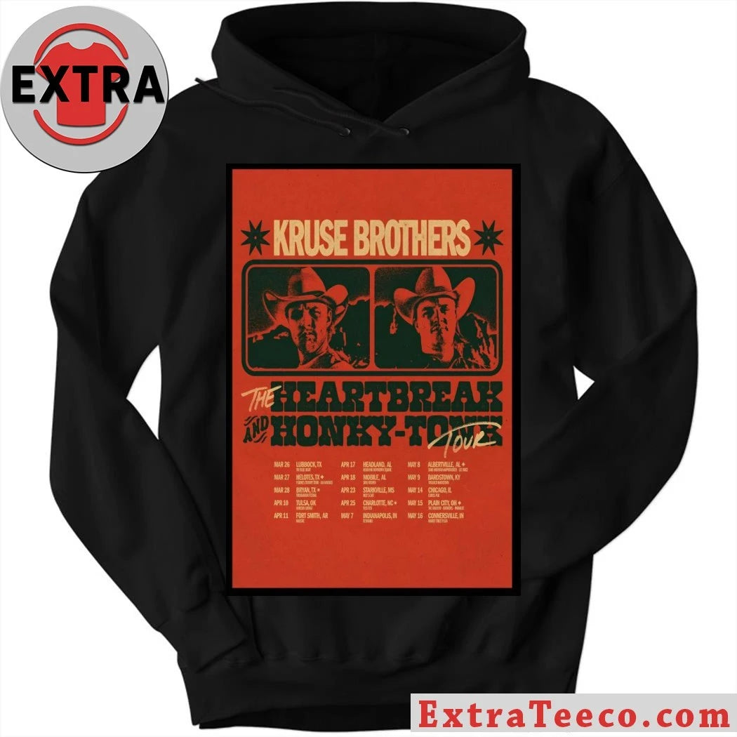 Official Kruse Brothers The Heartbreak And Honky Tonk Tour 2026 Poster Shirt