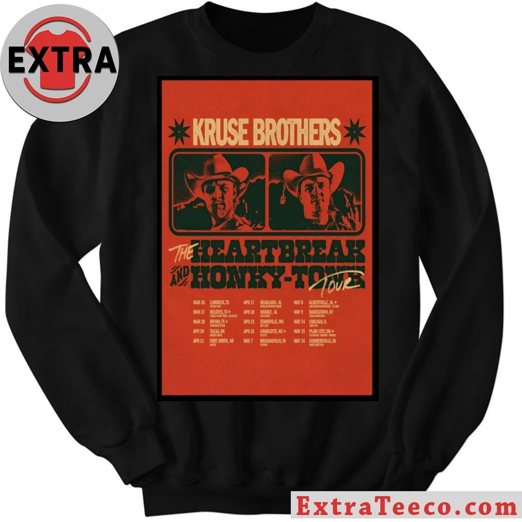 Official Kruse Brothers The Heartbreak And Honky Tonk Tour 2026 Poster Shirt