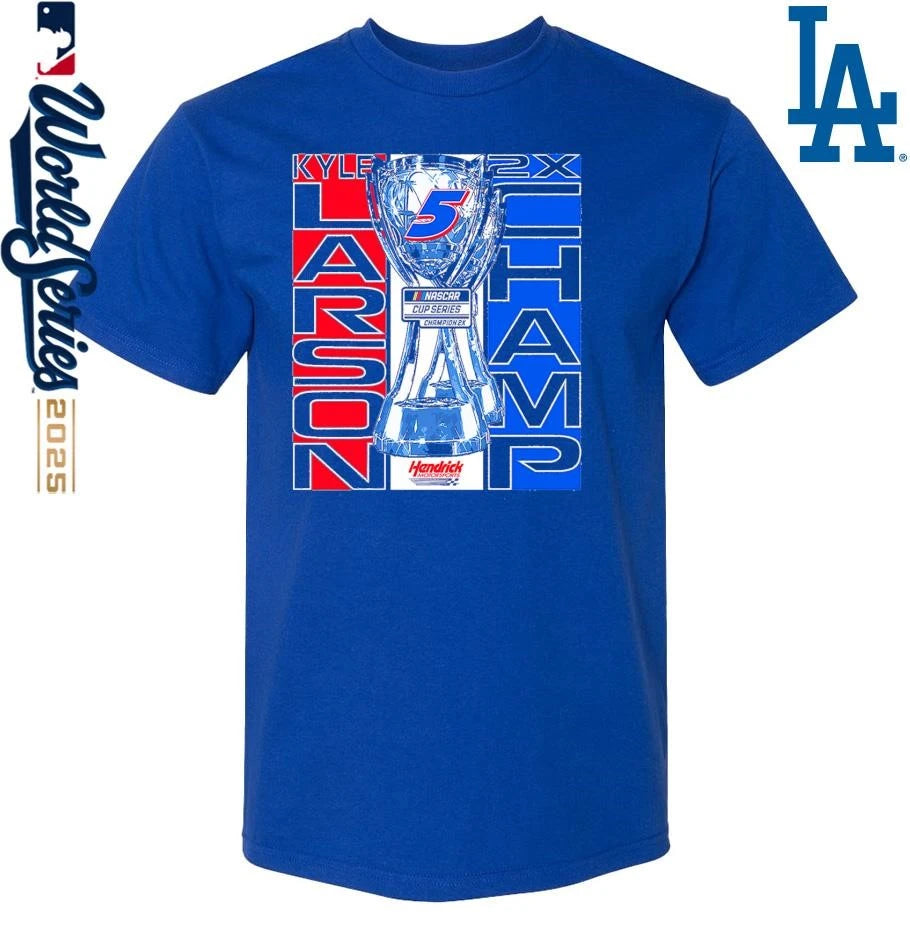 Official Kyle Larson Hendrick Motorsports Team Collection Two-Time NASCAR Cup Series Champion Lifestyle T-Shirt
