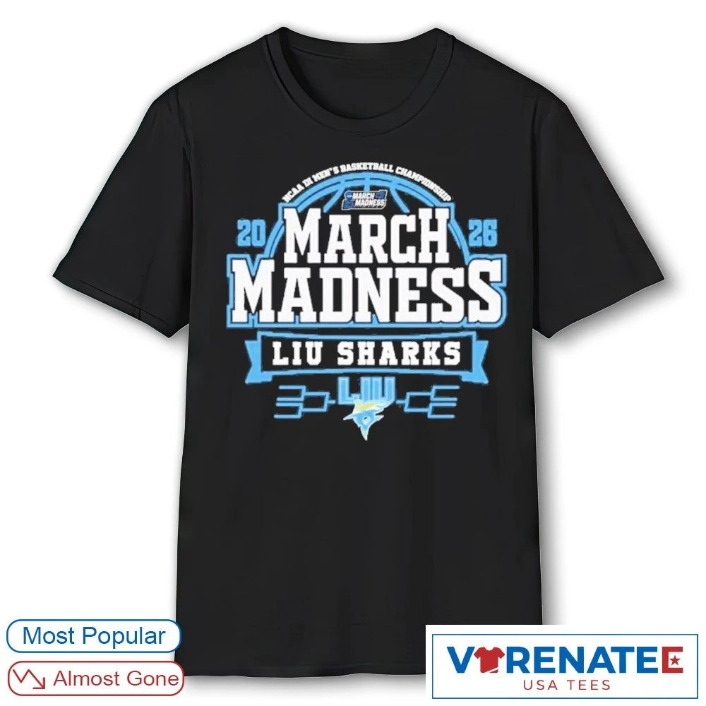 Official LIU Sharks 2026 NCAA DI Men’s Basketball Championship March Madness Bound T-Shirt