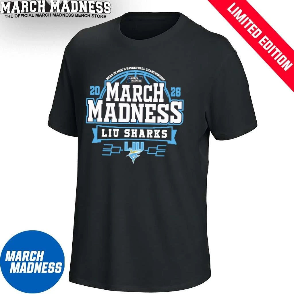 Official LIU Sharks March Madness NCAA Men’s Basketball 2026 T-Shirt