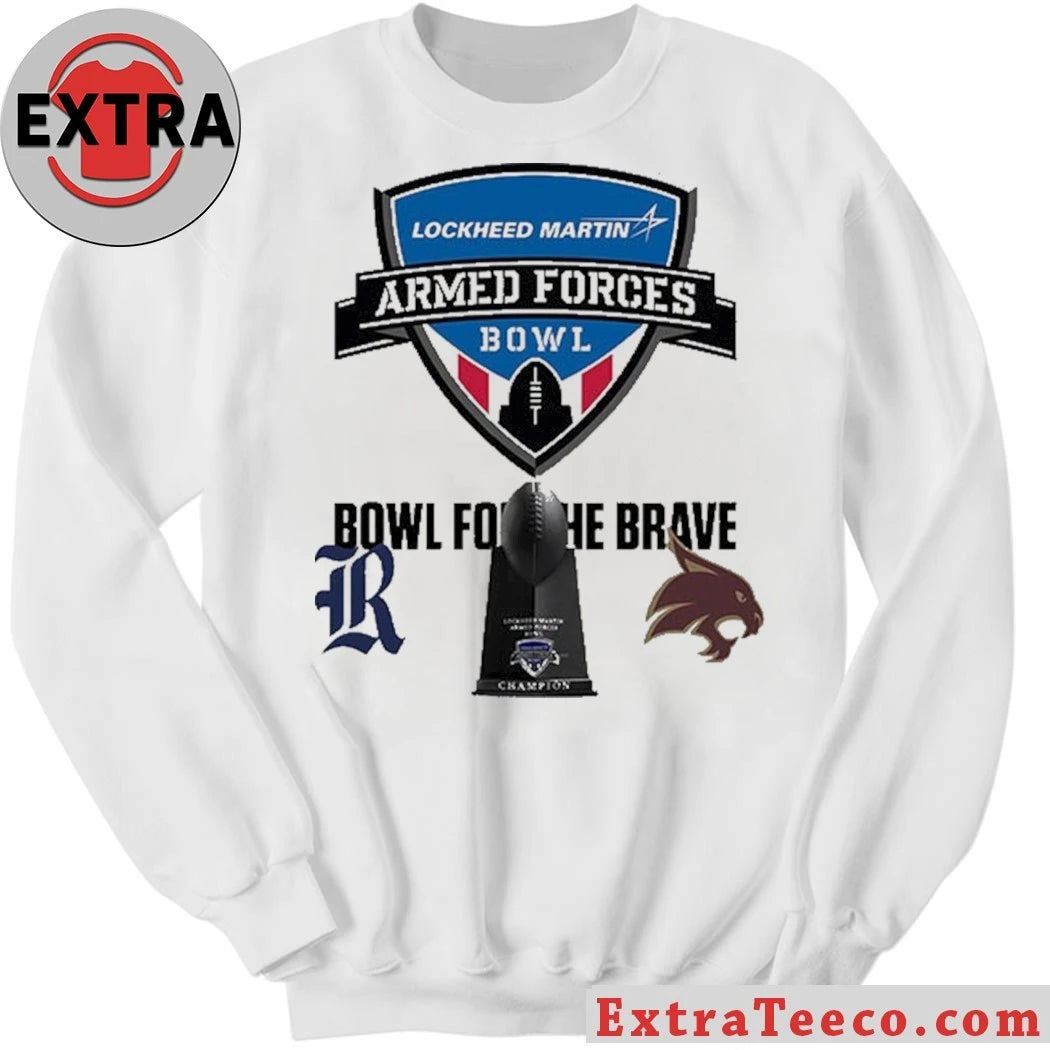 Official LM Armed Forces Bowl Texas State Bobcats Versus Rice Owls Bowl Season College Football 2025 2026 Logo Shirt