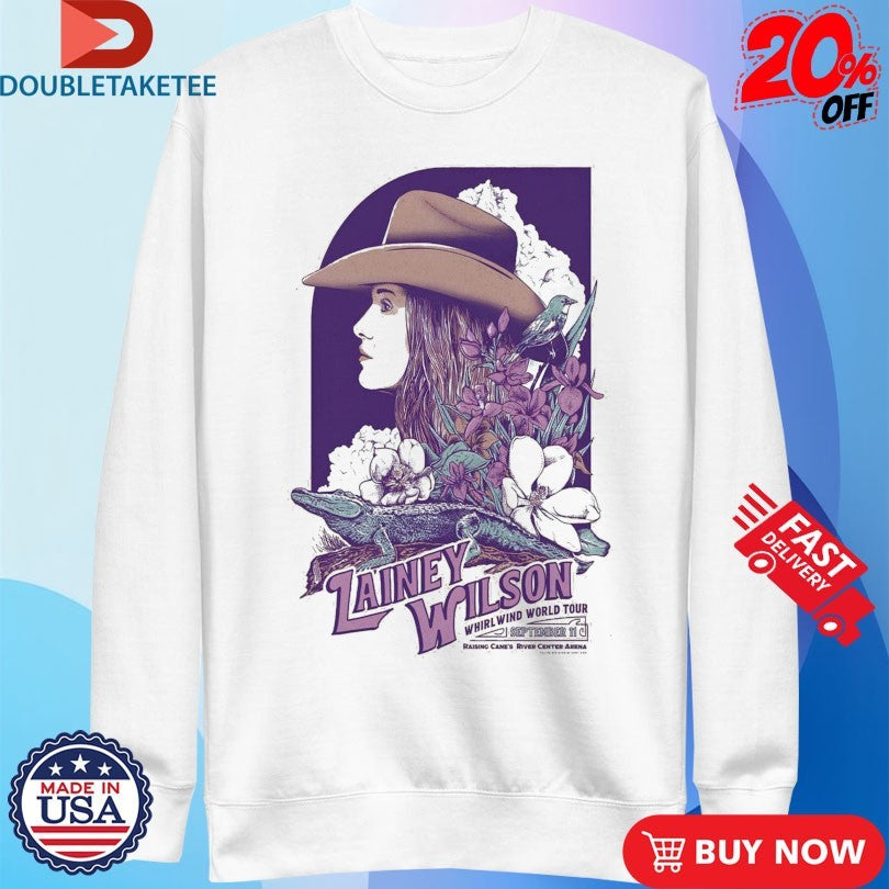 Official Lainey Wilson Baton Rouge, LA Sep 11 Whirl Wind World Tour 2025 Shirts