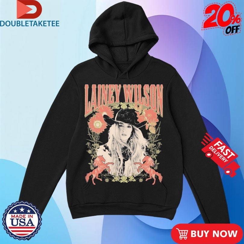 Official Lainey Wilson Floral Portrait Cowgirl Shirts
