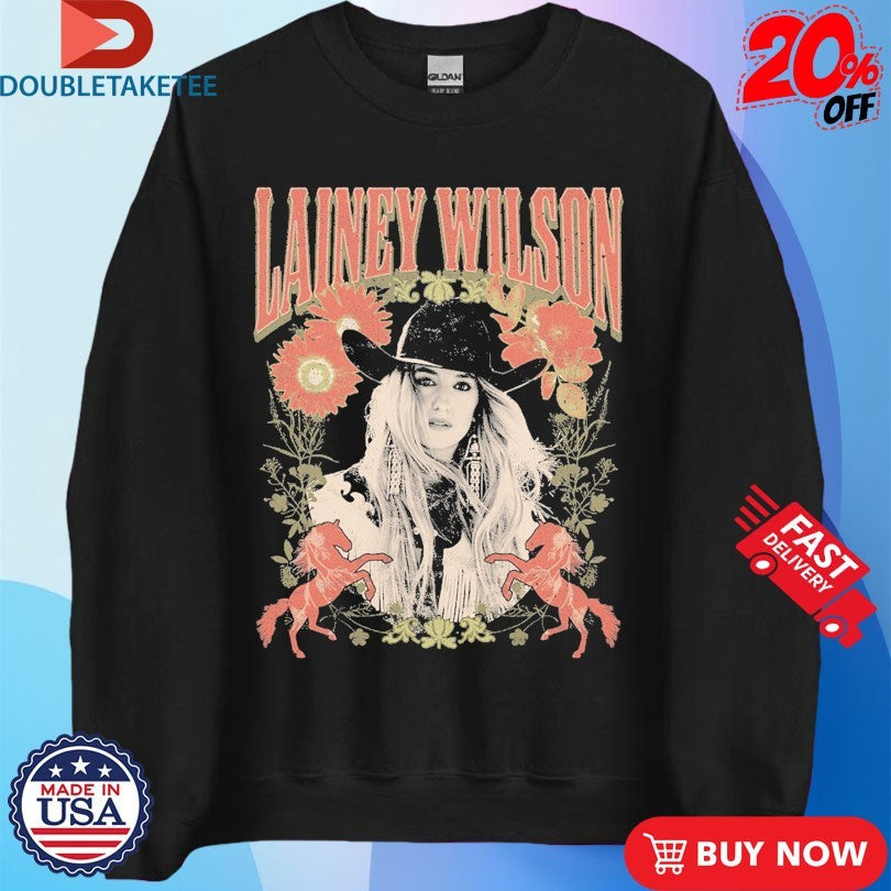 Official Lainey Wilson Floral Portrait Cowgirl Shirts