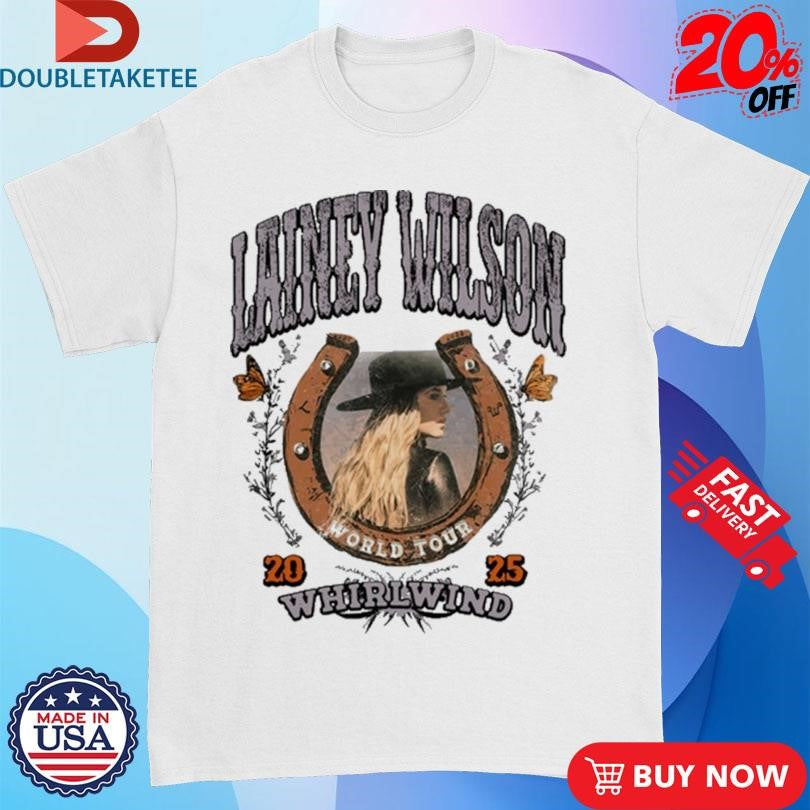 Official Lainey Wilson Whirlwind World Tour 2025 Horseshoe Shirts