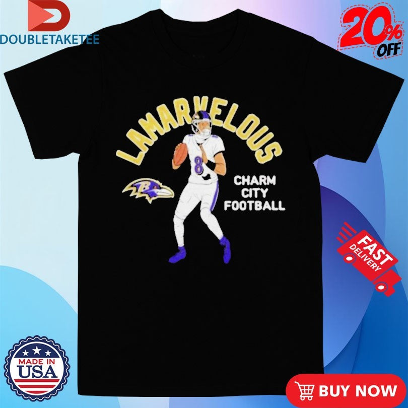 Official Lamar Jackson Lamarvelous Baltimore Ravens Charm City Football Player Shirts