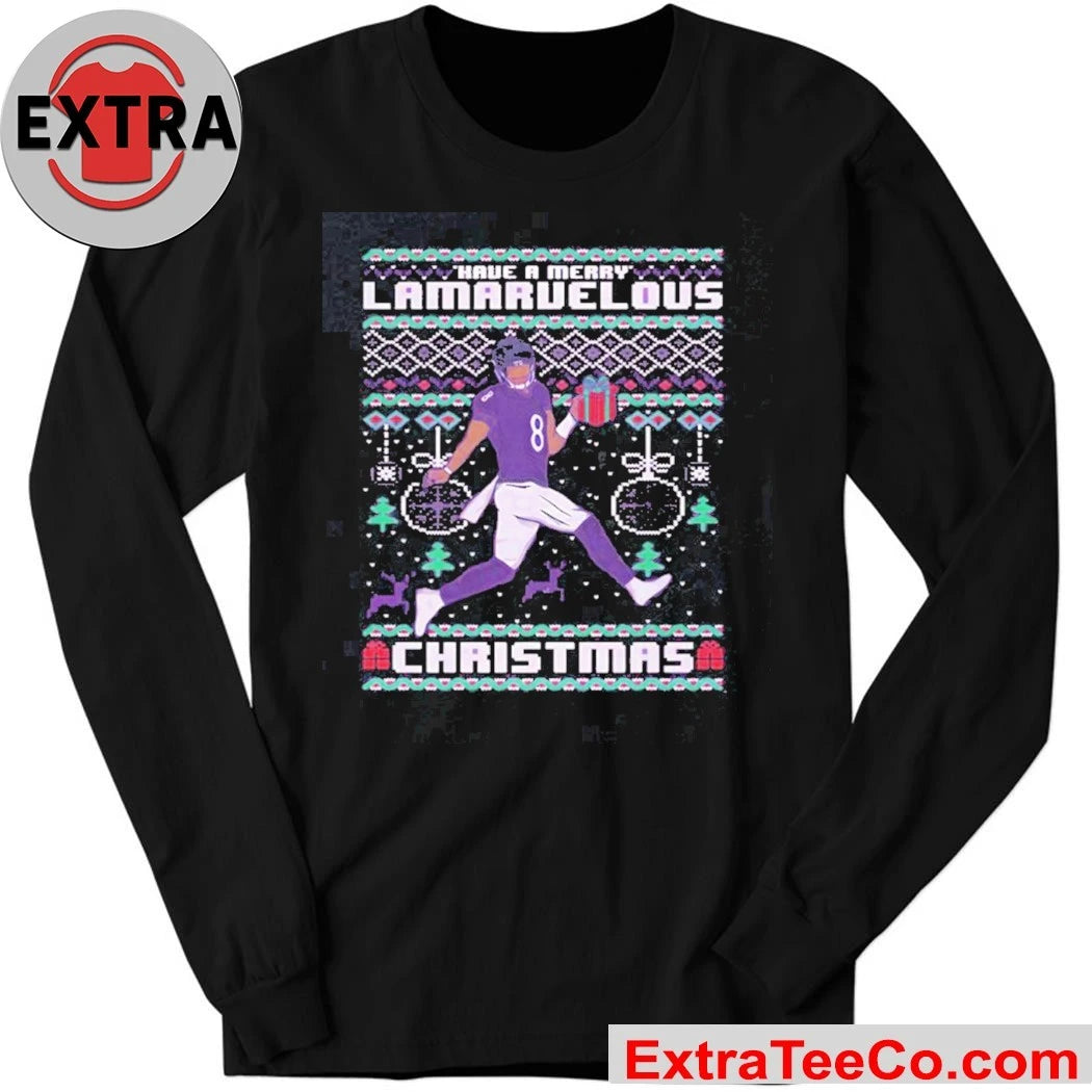 Official Lamar Jackson of the Baltimore Ravens Have a Merry Lamarvelous Christmas Shirt