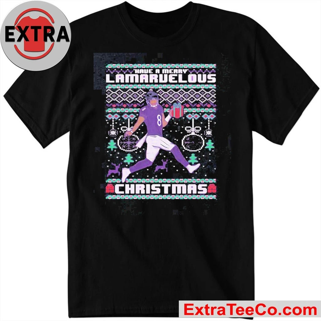 Official Lamar Jackson of the Baltimore Ravens Have a Merry Lamarvelous Christmas Shirt