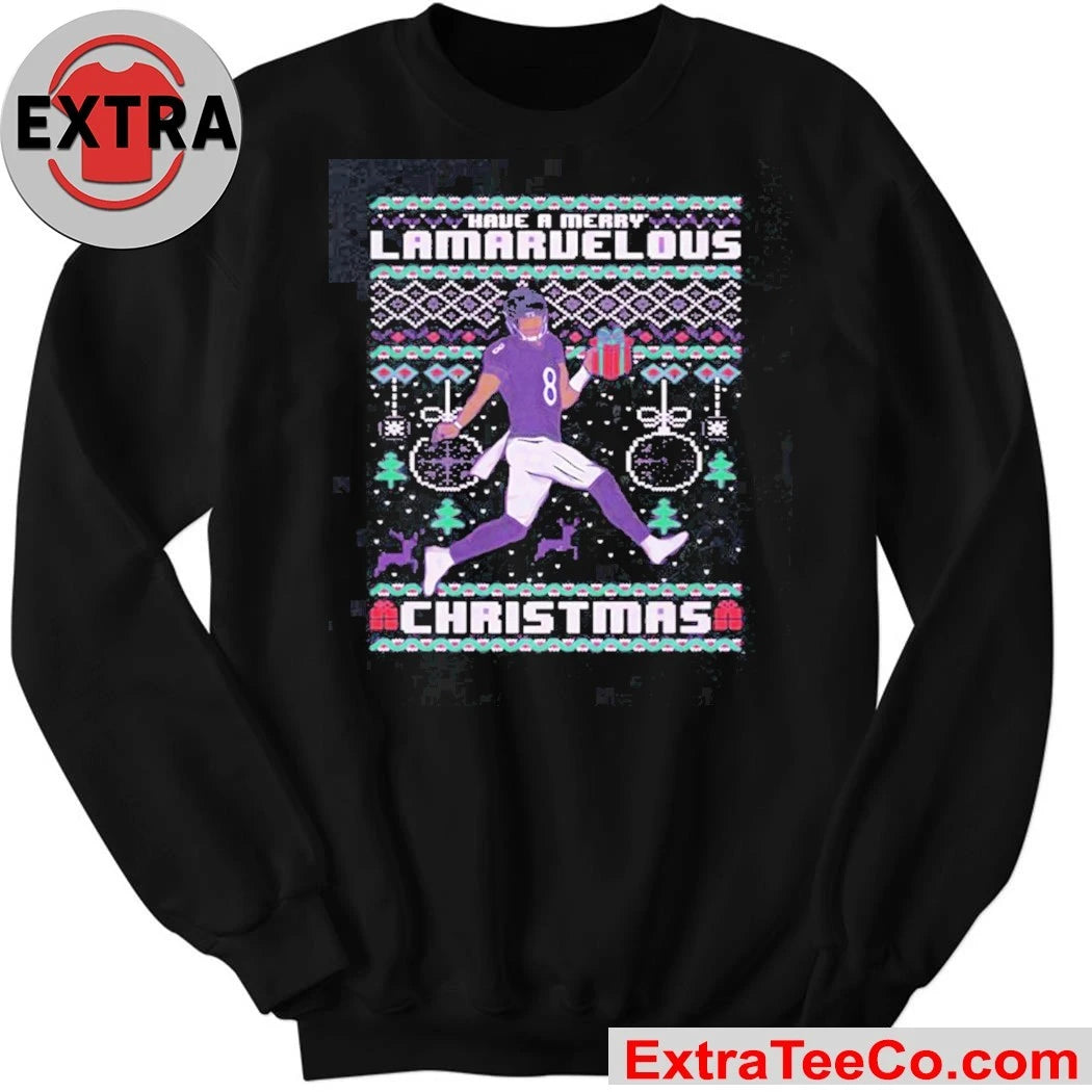 Official Lamar Jackson of the Baltimore Ravens Have a Merry Lamarvelous Christmas Shirt