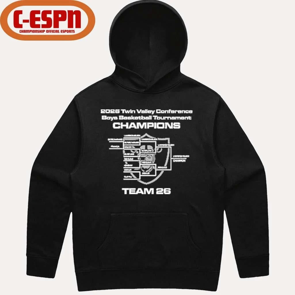 Official Lawrence-Nelson 2026 TVC Boys Basketball Tournament Champions Shirt