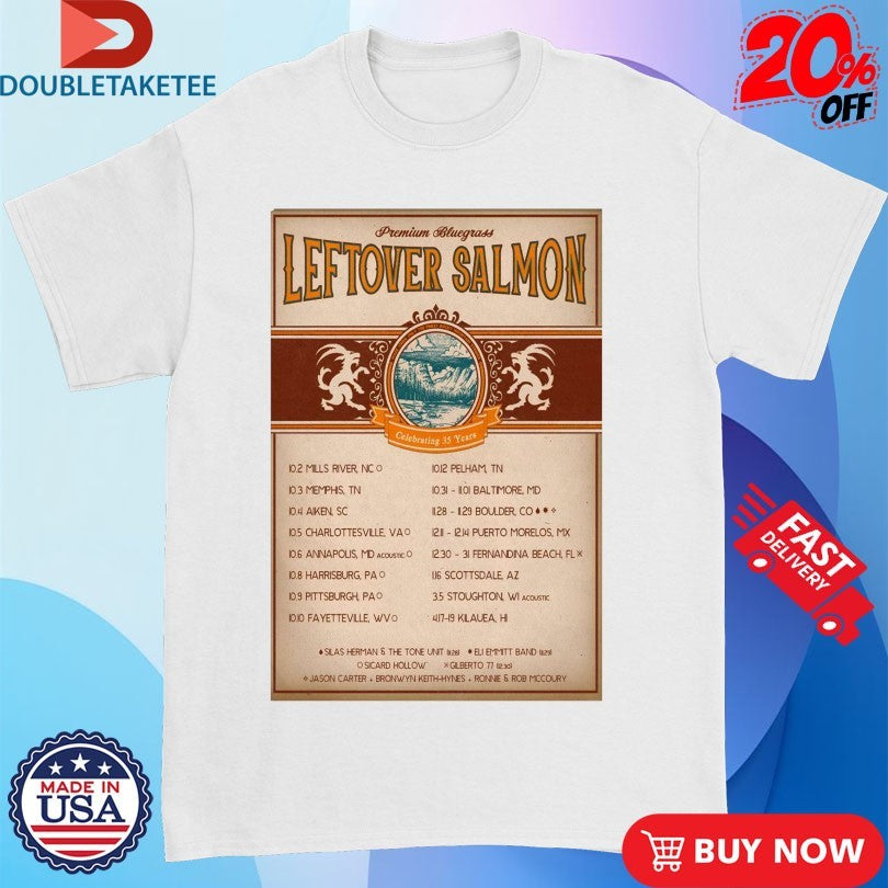 Official Leftover Salmon Celeb 35 Years 2025 Tour Shirts