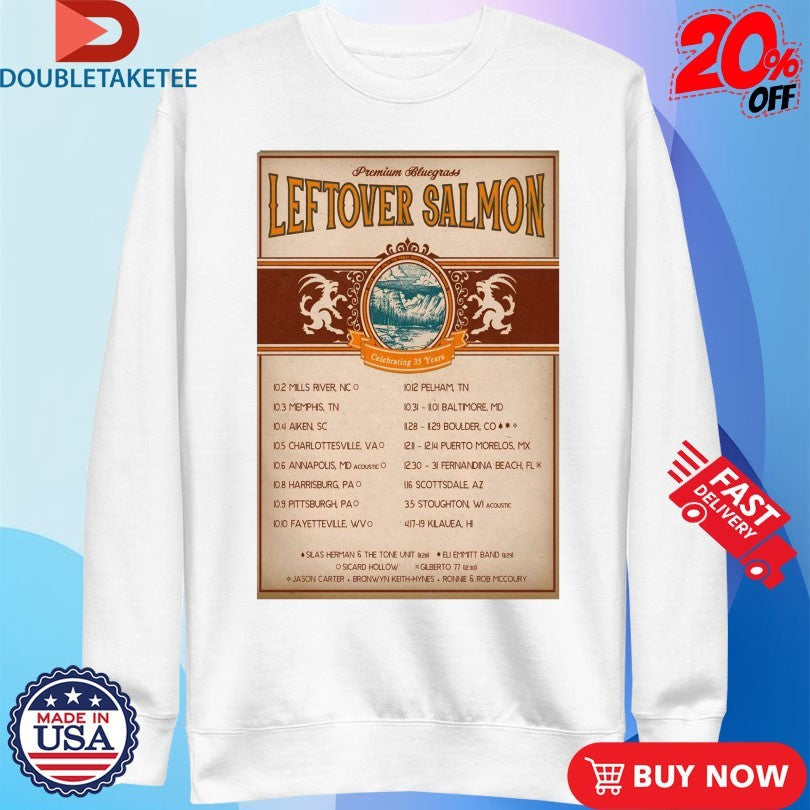 Official Leftover Salmon Celeb 35 Years 2025 Tour Shirts