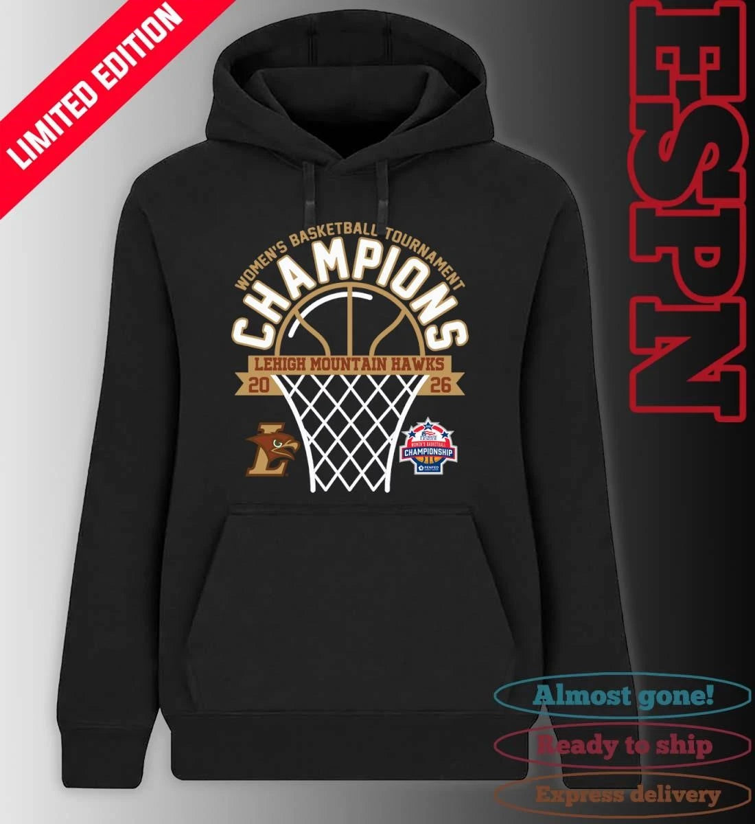 Official Lehigh Mountain Hawks 2026 Patriot League Women’s Basketball Tournament Champions Shirt