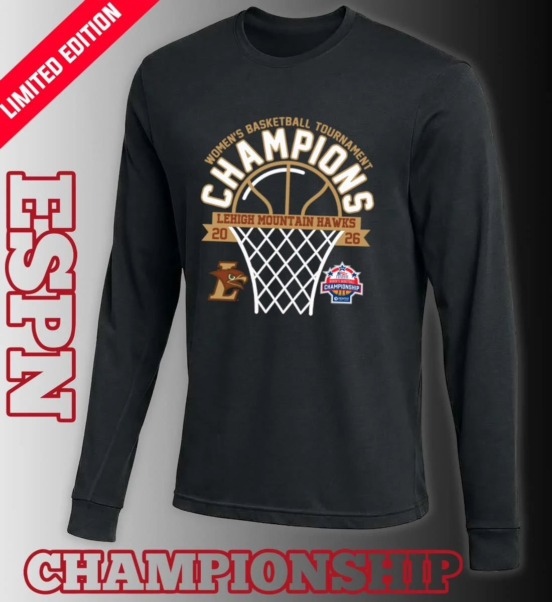 Official Lehigh Mountain Hawks 2026 Patriot League Women’s Basketball Tournament Champions Shirt