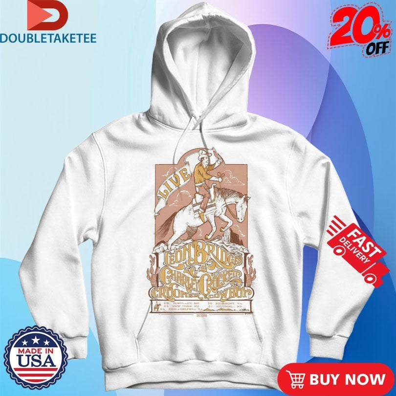Official Leon Bridges And Charley Crockett The Crooner &amp; The Cowboy Tour 2025 Live Shirts