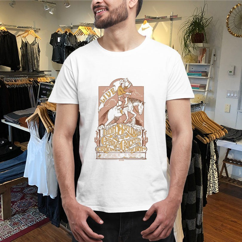 Official Leon Bridges And Charley Crockett The Crooner &amp; The Cowboy Tour 2025 Live Shirts