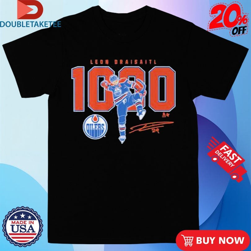 Official Leon Draisaitl 1000 Career NHL Points Edmonton Oilers Shirts