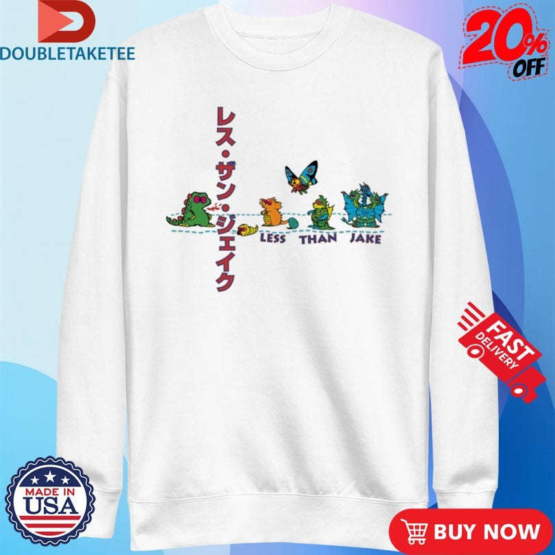 Official Less Than Jake King Kong Godzilla Japan Shirts