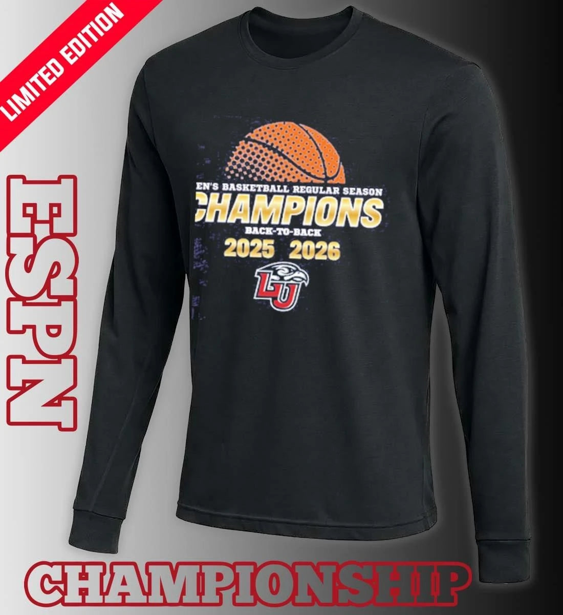 Official Liberty Men’s Basketball C-USA Back to Back Regular Season Champions T-Shirt