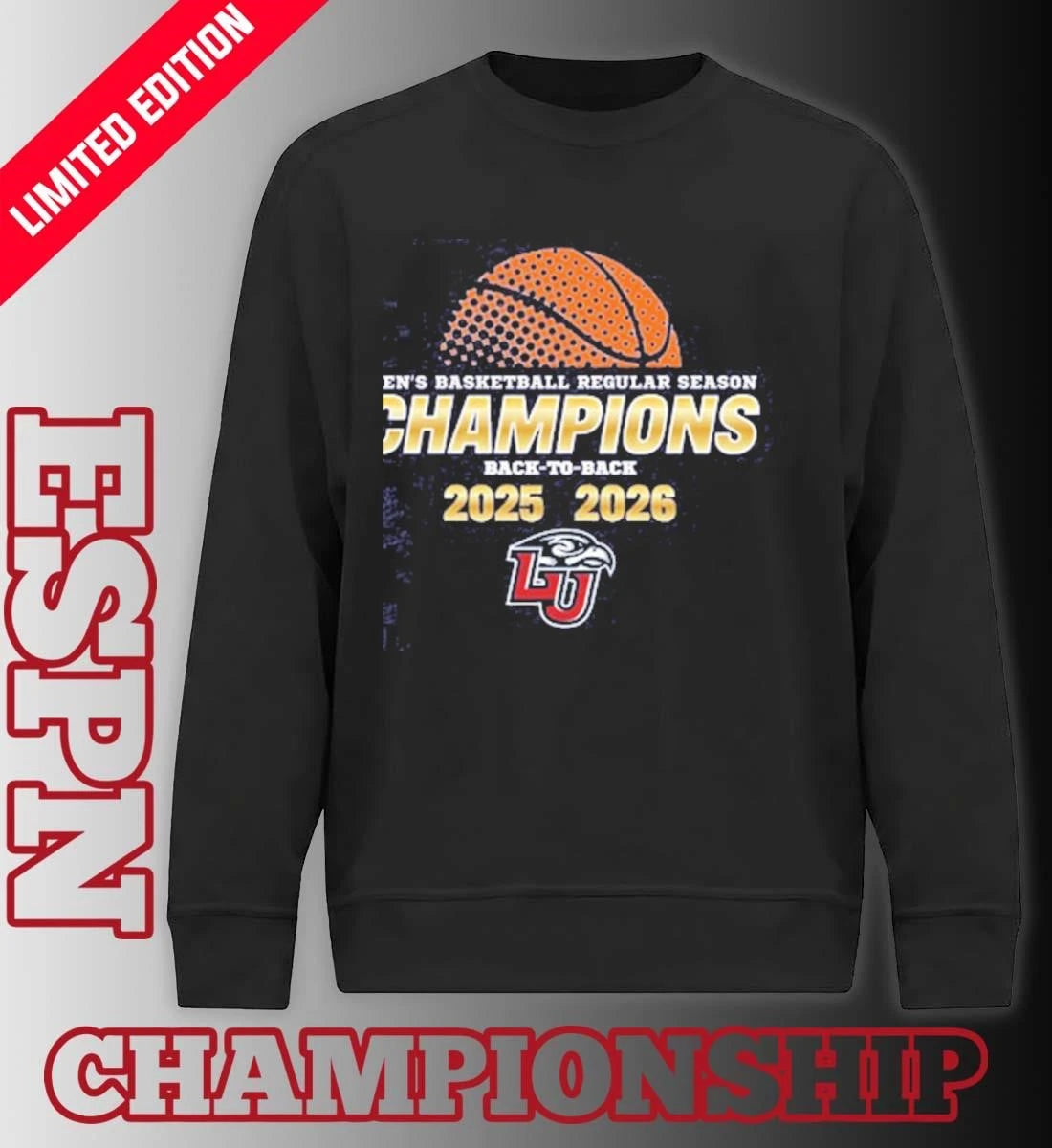 Official Liberty Men’s Basketball C-USA Back to Back Regular Season Champions T-Shirt
