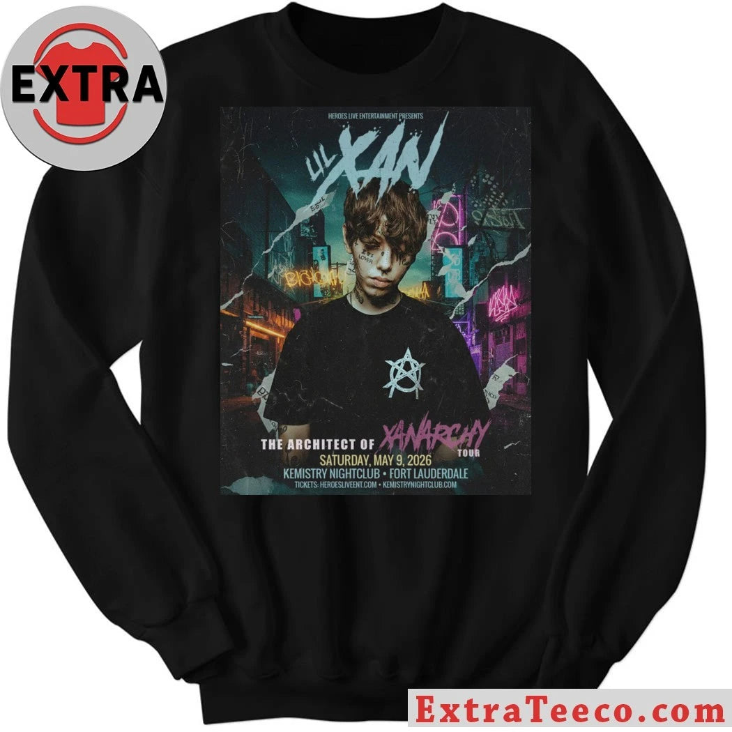 Official Lil Xan The Architect of XanArchy Tour 2026 Schedule Venue Tour T-Shirt