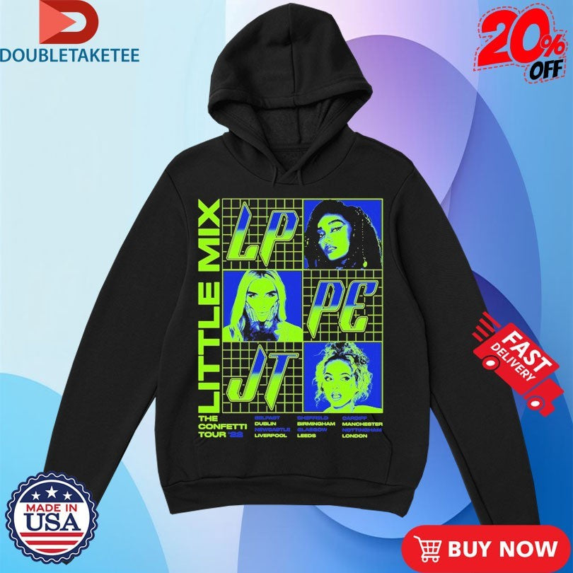 Official Little Mix Leigh Anne Pinnock Perrie Edwards And Jade Thirwall Neon Grid The Confetti Tour ’22 Shirts