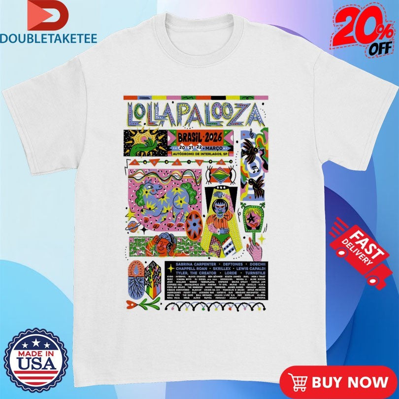 Official Lollapalooza Brasil 3 20-3 22 2026 Autódromo De Interlagos São Paulo Brazil Shirts