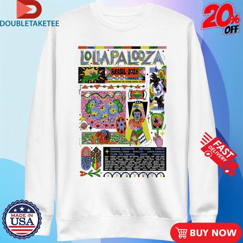 Official Lollapalooza Brasil 3 20-3 22 2026 Autódromo De Interlagos São Paulo Brazil Shirts