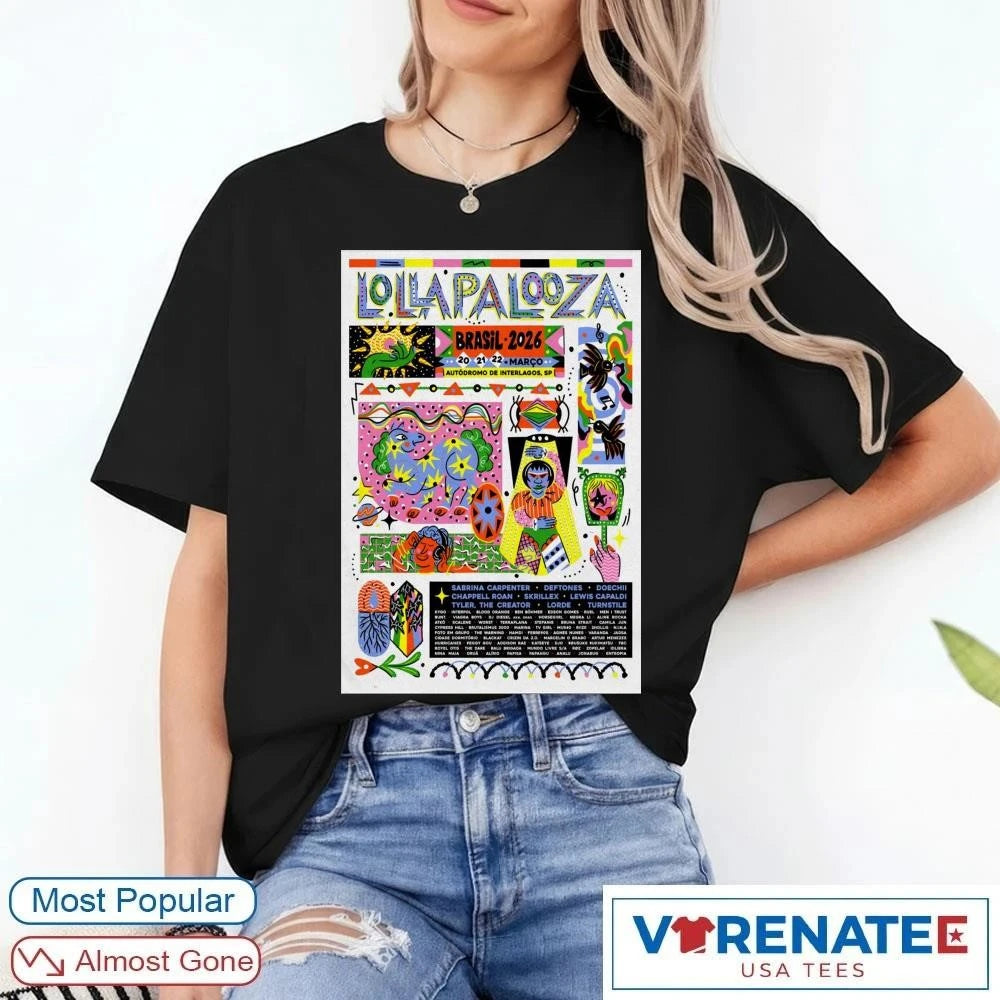 Official Lollapalooza Brasil Autódromo De Interlagos São Paulo Brazil March 20-22 2026 Poster T-Shirt