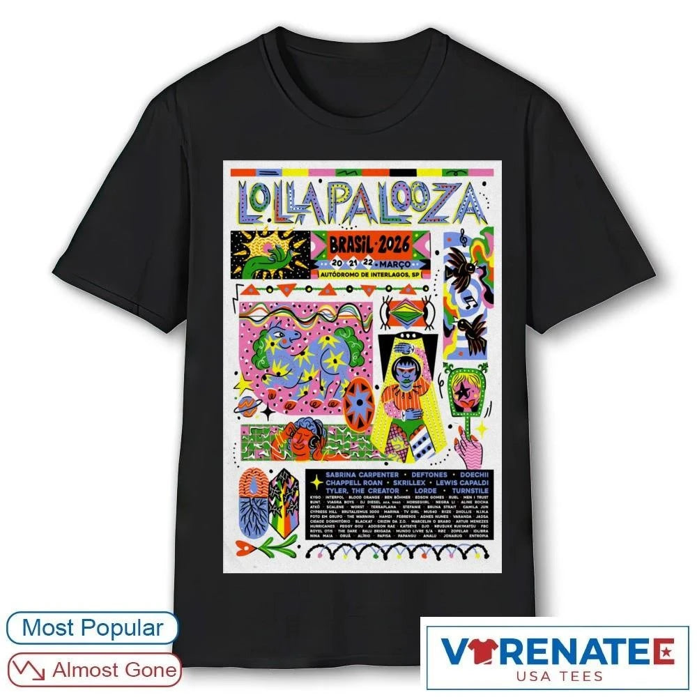 Official Lollapalooza Brasil Autódromo De Interlagos São Paulo Brazil March 20-22 2026 Poster T-Shirt
